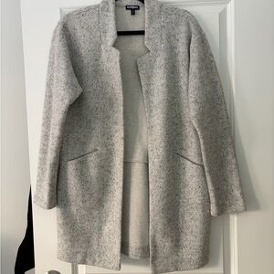 Express Light Gray Open Front Coat